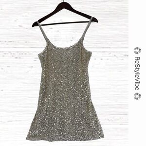 FREE PEOPLE Women’s Size S Tank Top Shirt Sequin Intimately Adjustable Straps